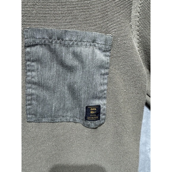 Zara Kids Young Collective‎ Knit Thermal Crewneck Sweater Size 11-12 152 Olive - Picture 4 of 8